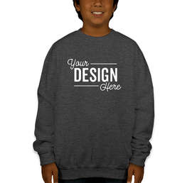 Gildan Youth Midweight 50/50 Crewneck Sweatshirt - Color: Dark Heather