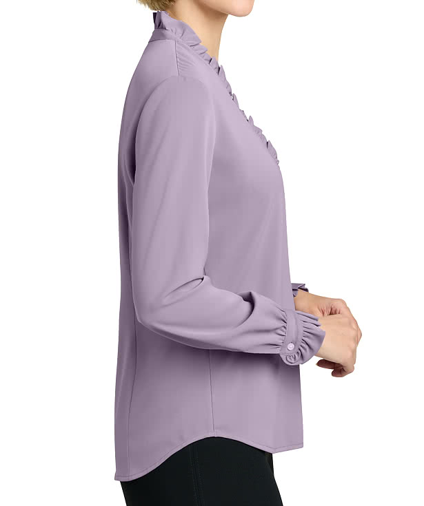 Brooks Brothers Women’s Long Sleeve Ruffle Collar Satin Blouse