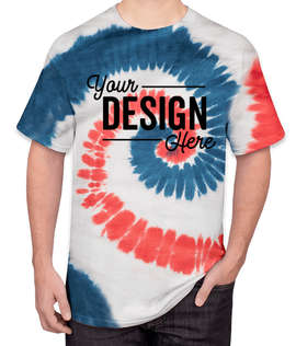 Port & Company Tie-Dye T-shirt - Color: USA Rainbow