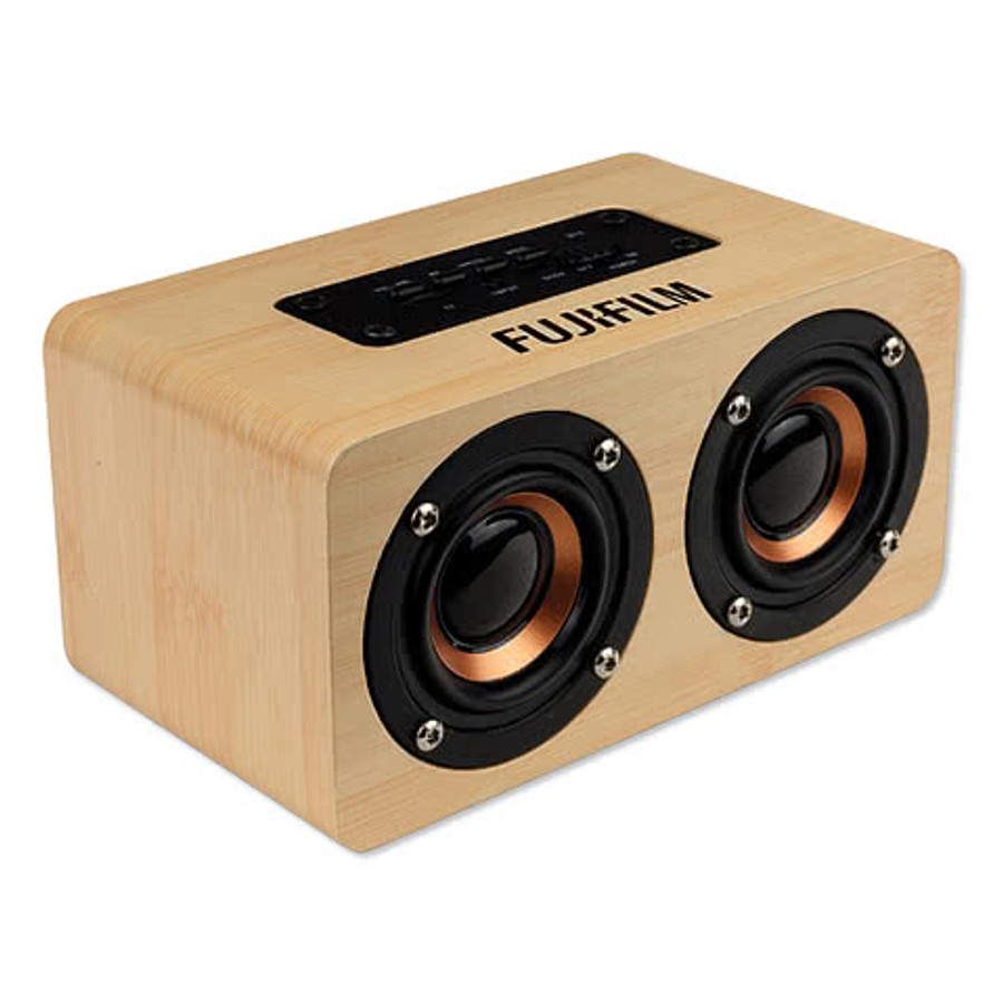 Full Color Double Dip Wireless Bluetooth Speaker in Bamboo