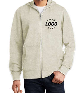 District V.I.T. Zip Hoodie - Screen Printed - Color: Oatmeal Heather
