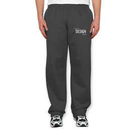 Gildan 50/50 Open Bottom Sweatpants - Color: Charcoal