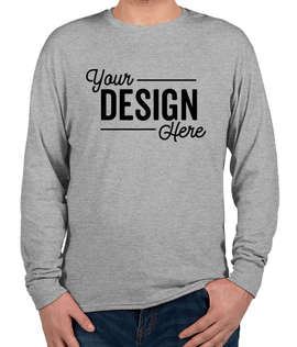Hanes X-Temp Long Sleeve T-shirt - Color: Light Steel
