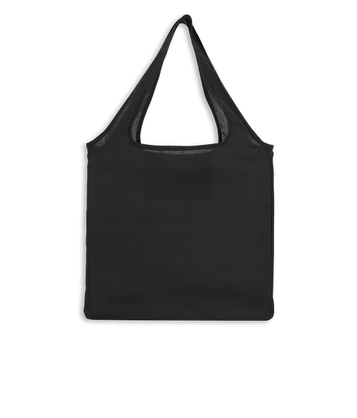 Full Color Foldable Cotton Tote Bag in Black