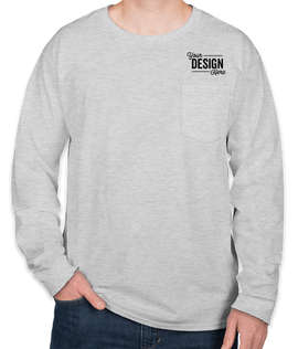 Hanes Authentic Long Sleeve Pocket T-shirt