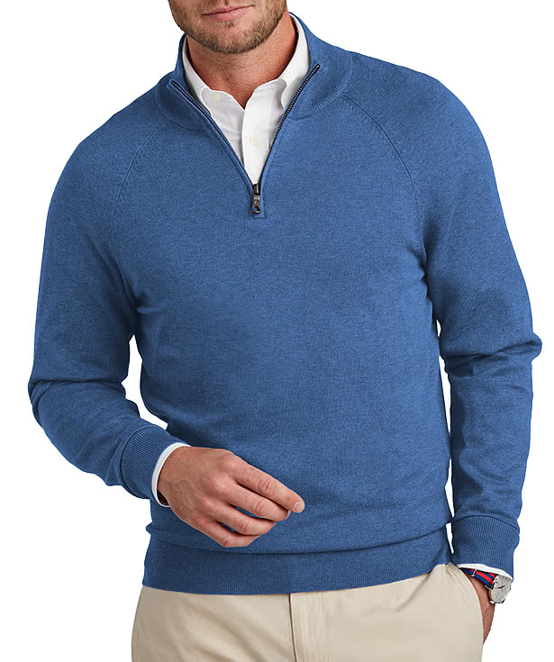 Custom Brooks Brothers Stretch Quarter Zip Sweatshirt