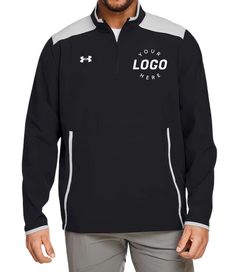 Under Armour Motivate 3.0 Performance Quarter Zip Pullover in Black/Mod Grey/White