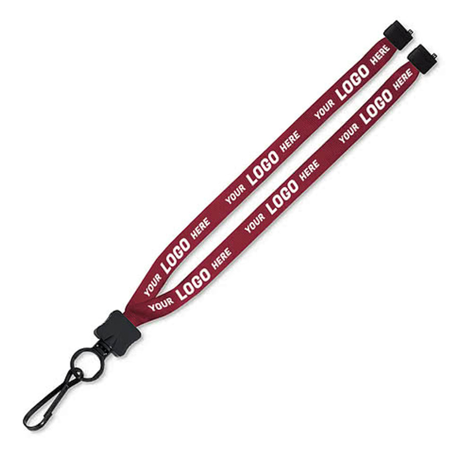 Full Color Lanyard with O-Ring, Metal Swivel Hook, and Convenience Release in Kelly Green