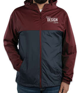 Independent Trading Colorblock Lightweight Full Zip Jacket - Color: Maroon / Navy
