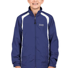 Sport-Tek Youth Full Zip Colorblock Warm-Up Jacket - Color: True Royal / White