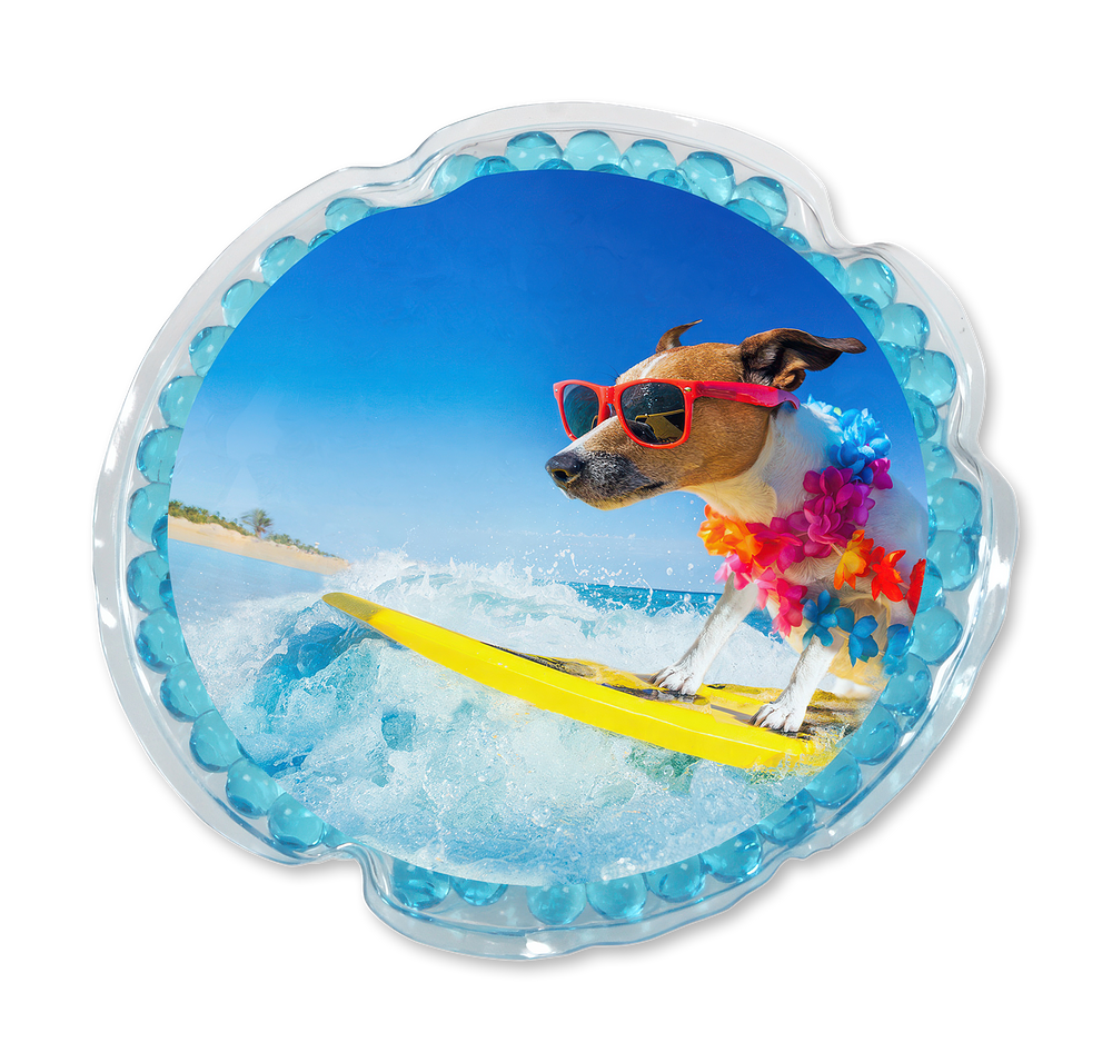 Full Color Surf'n Dog Round Aqua Pearls Hot/Cold Pack-default