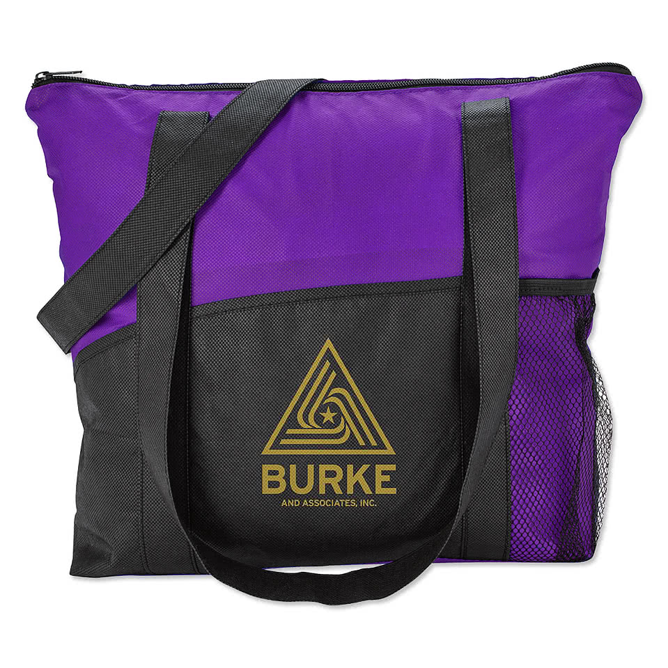 Full Color Poly Pro Medium Two-Tone Pocket Tote Bag