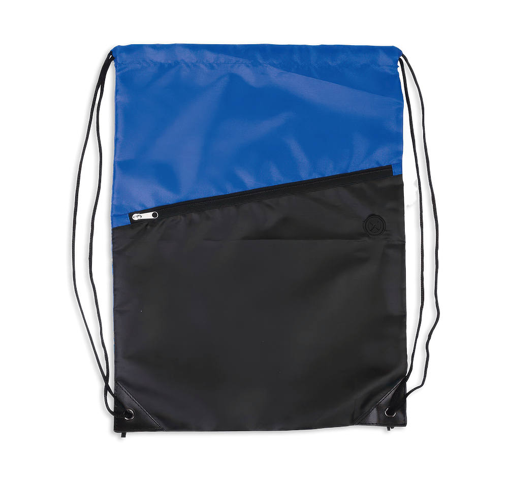 Full Color Two-Tone Zippered Drawstring Bag-default