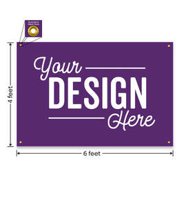 Full Color 6' x 4' Vinyl Banner - Color: Team Purple