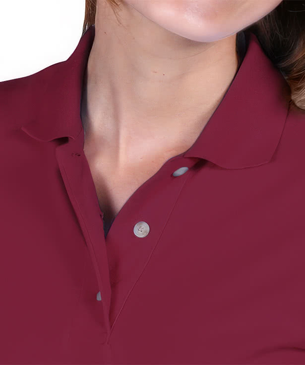Blue Generation Women's Scotchgard Treated Pique Polo - Embroidered