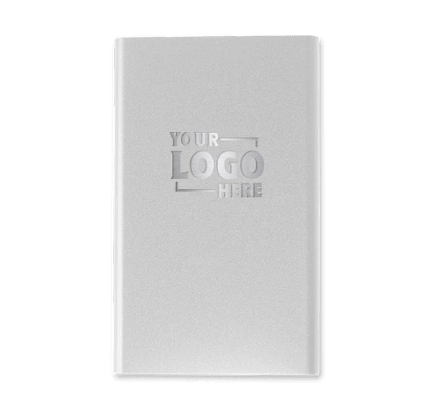Laser Engraved Pep 4,000 mAh Portable Power Bank in Silver