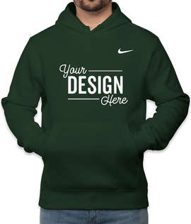 Nike Club Fleece Pullover Hoodie - Color: Dark Green