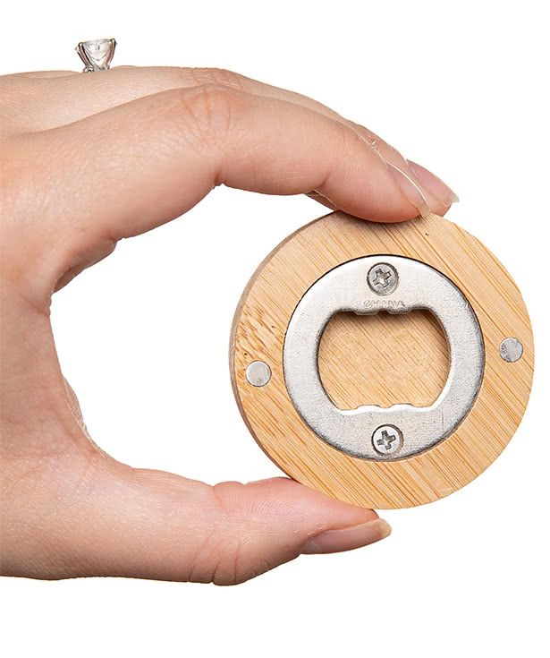 Laser Engraved Bamboo Magnetic Bottle Opener
