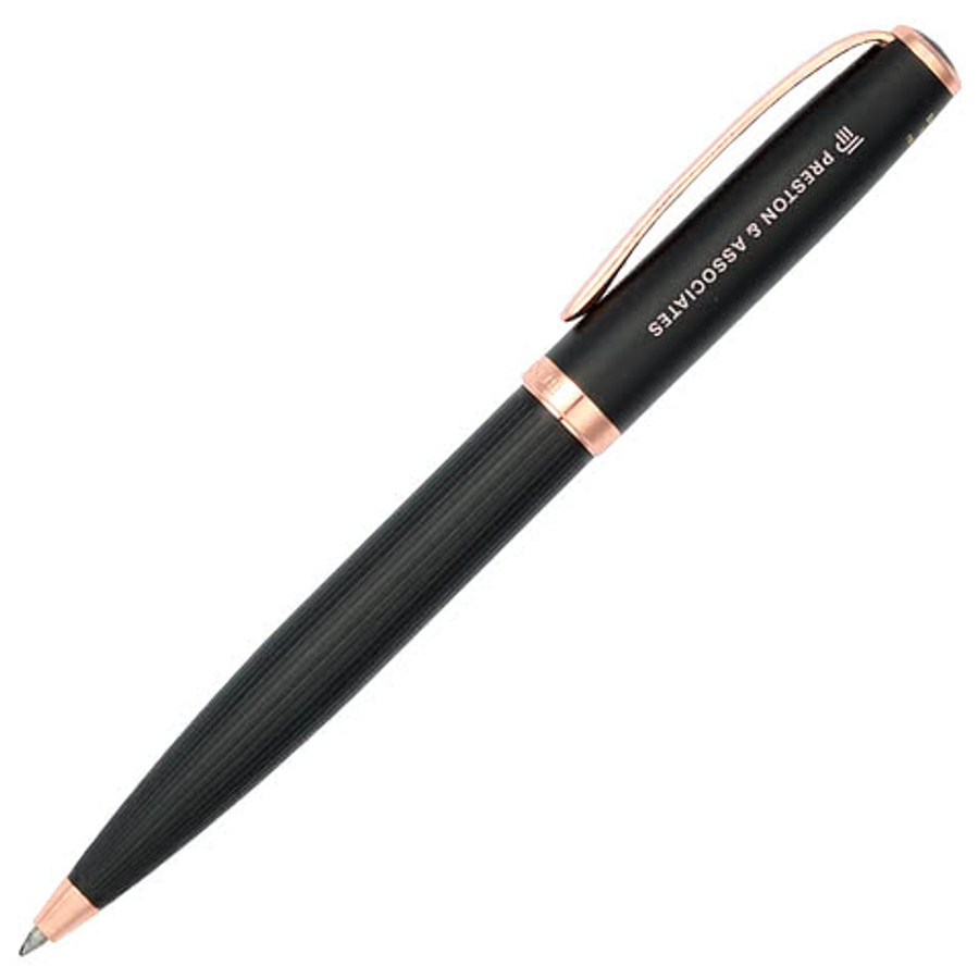Luxe Laser Engraved Recycled Brass Matte Ballpoint Pen (black ink) in Black