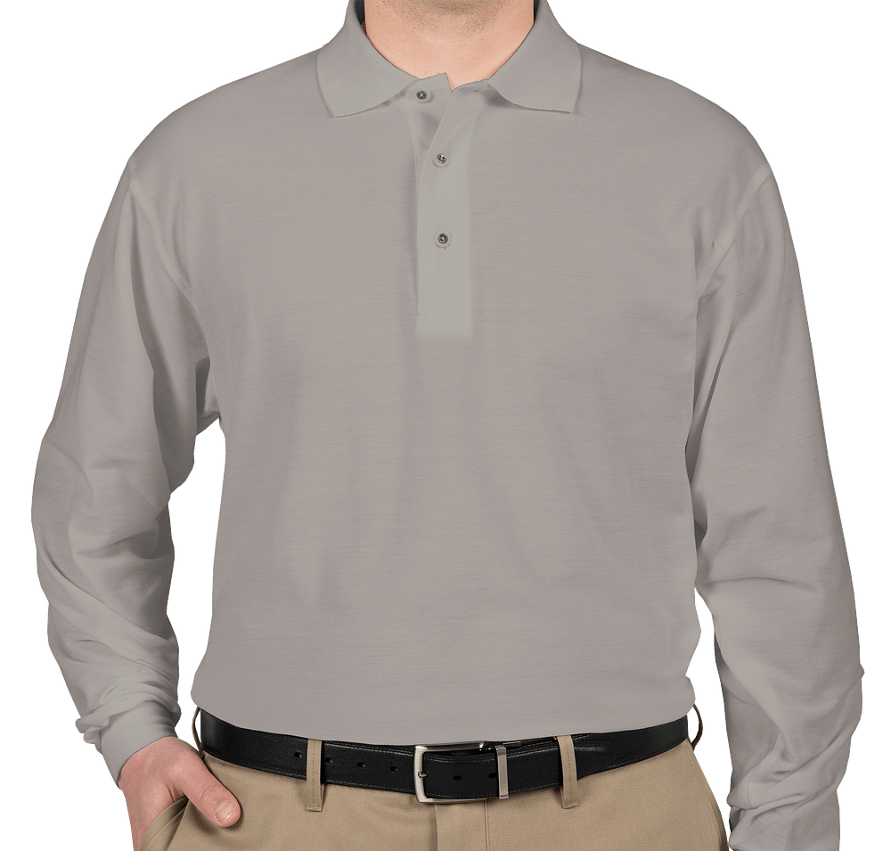 Port Authority Silk Touch Long Sleeve Polo - Printed-default
