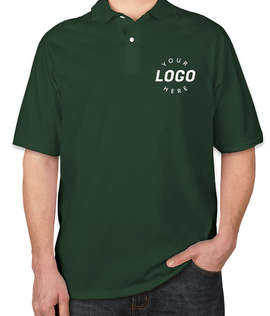 Jerzees Spotshield 50/50 Jersey Polo - Screen Printed - Color: Forest Green