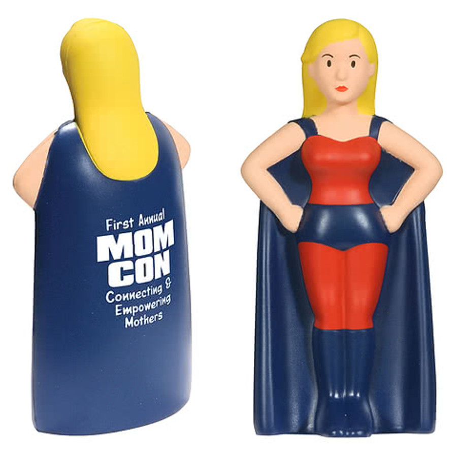 Female Superhero Stress Reliever in Red/Blue
