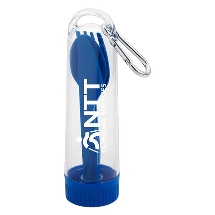 Utensil Kit with Carabiner in Lime