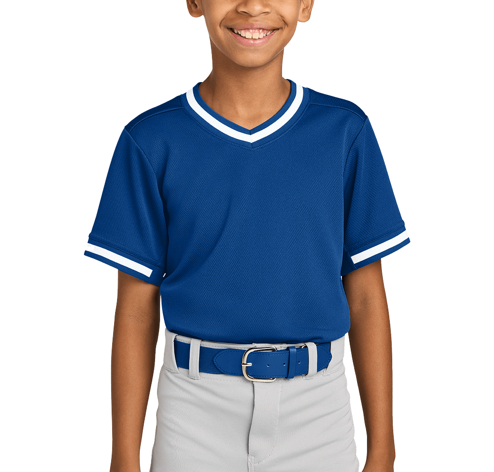 Sport-Tek Youth Tough Mesh V-Neck Baseball Jersey-default
