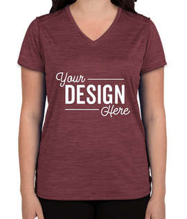 Augusta Women's Tonal Heather V-Neck Performance Shirt - Color: Maroon
