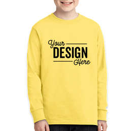 Port & Company Youth Core Cotton Long Sleeve T-shirt - Color: Yellow