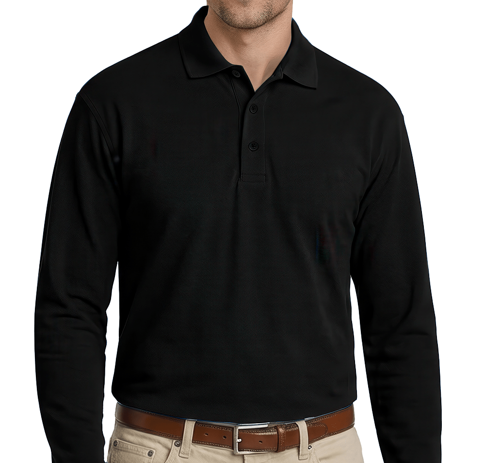 Blue Generation Soft Touch Long Sleeve Pique Polo - Printed-default