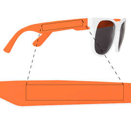 Two-Tone Promotional Sunglasses - Color: White / Orange