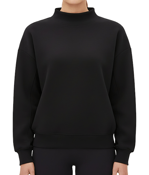 TriDri Women's Luxe Mock Neck Sweatshirt in Charcoal