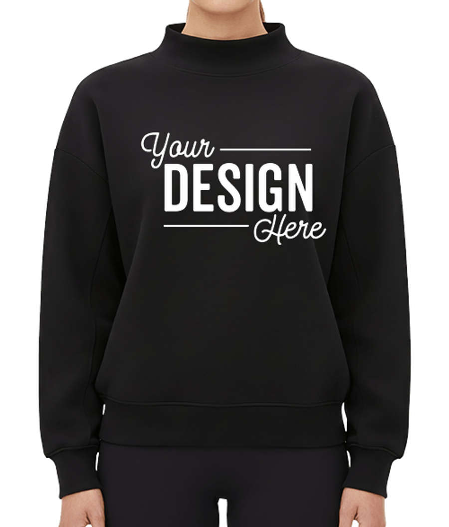 TriDri Women's Luxe Mock Neck Sweatshirt in Charcoal