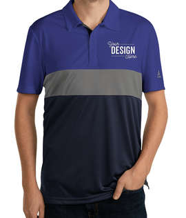 Adidas 100% Recycled Block Polo - Color: Collegiate Royal / Grey Three / Collegiate Navy