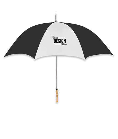 60" Arc Color Block Golf Umbrella - White  /  Black
