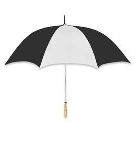 60" Arc Color Block Golf Umbrella - Color: White / Black