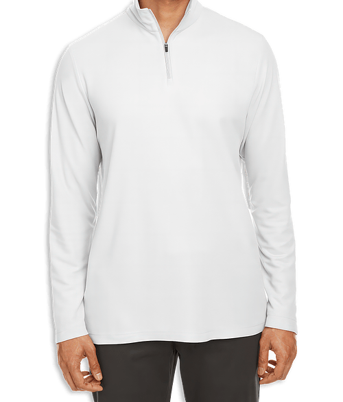 Core 365 Fusion ChromaSoft Pique Quarter Zip Sweatshirt -  Printed in White