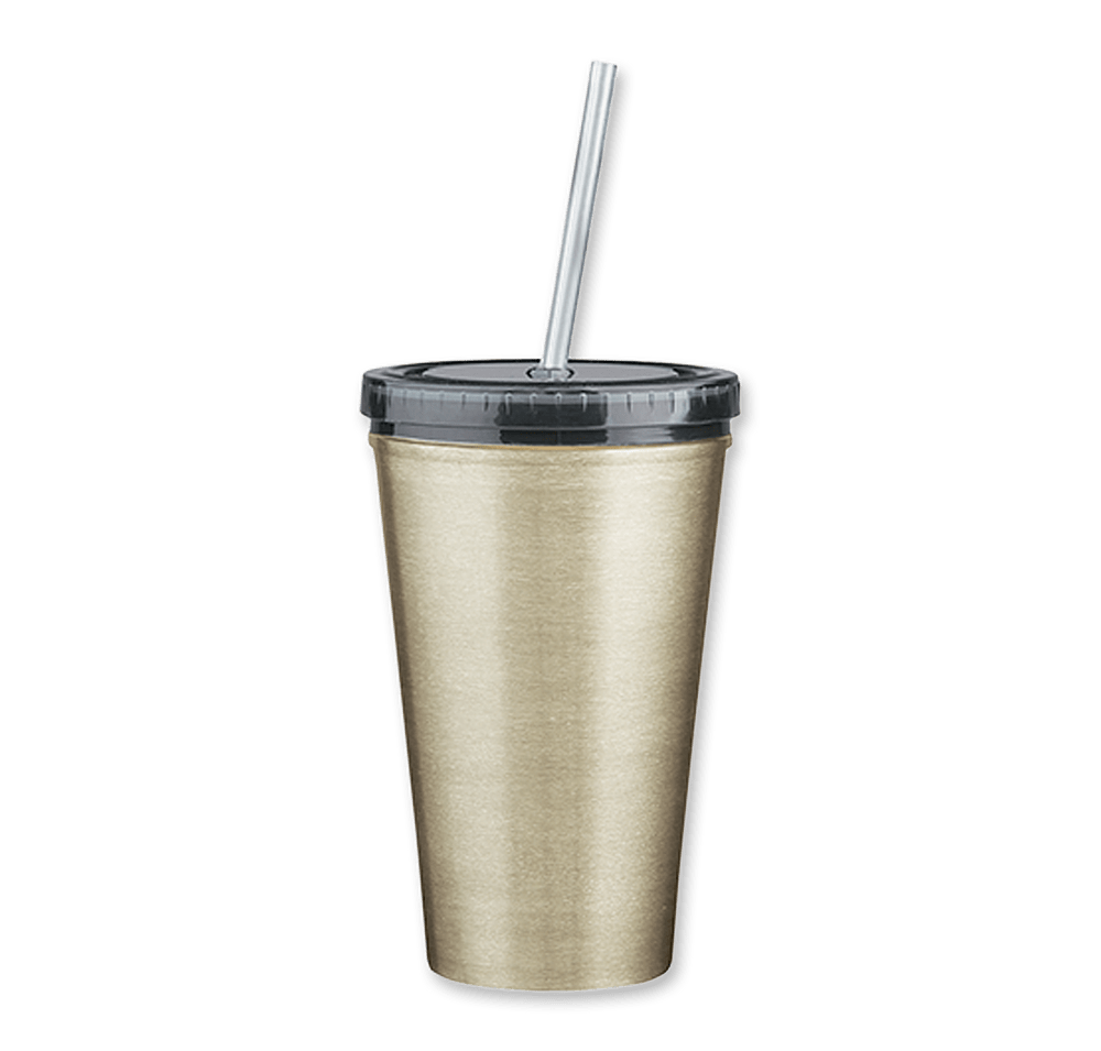 16 oz. Stainless Steel Insulated Tumbler with Straw-default