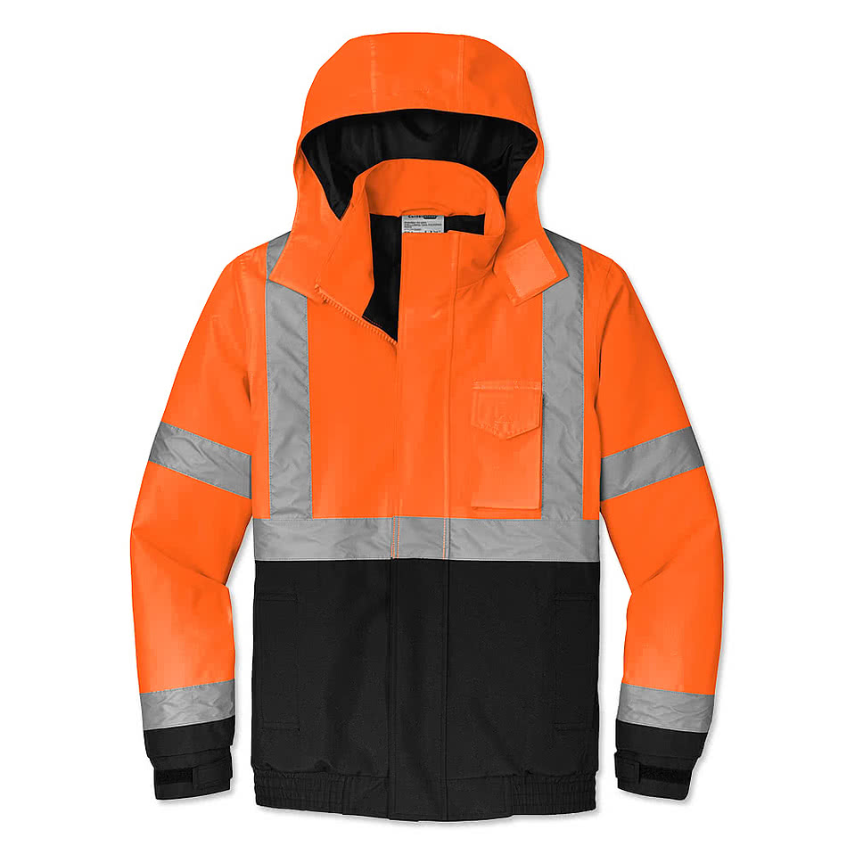 CornerStone Class 3 Insulated Safety Bomber Jacket - Printed