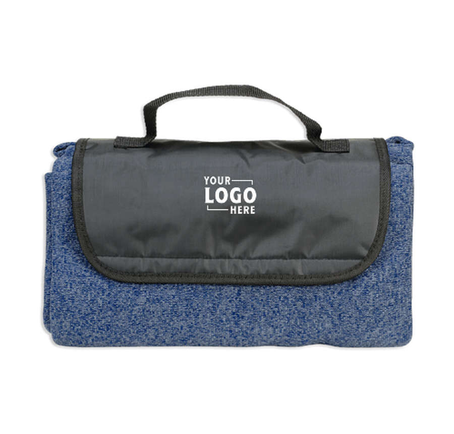 Heathered Roll Up Blanket in Navy