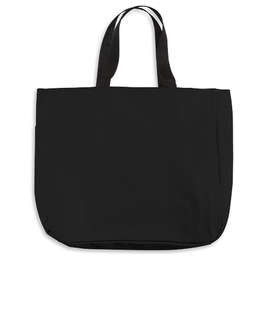 Port Authority Durable Side Pocket Poly Canvas Tote Bag - Color: Black