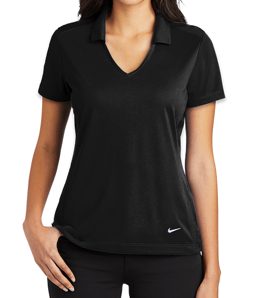 Nike Women's Dri-FIT Vertical Mesh Performance Polo - Printed in Black