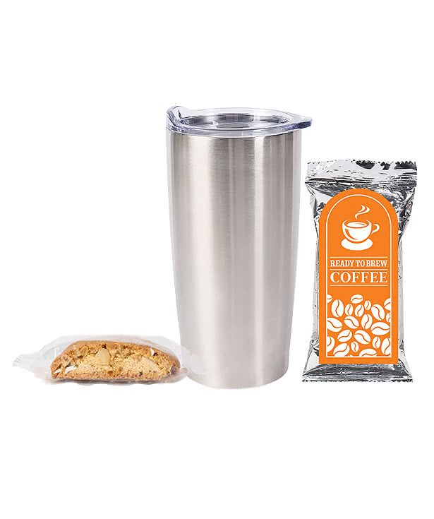 20 oz. Tumbler with Coffee Pack and Biscotti Gift Set