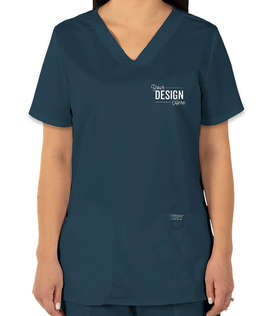 Cherokee Workwear Revolution Women's V-Neck Scrub Top - Color: Caribbean Blue