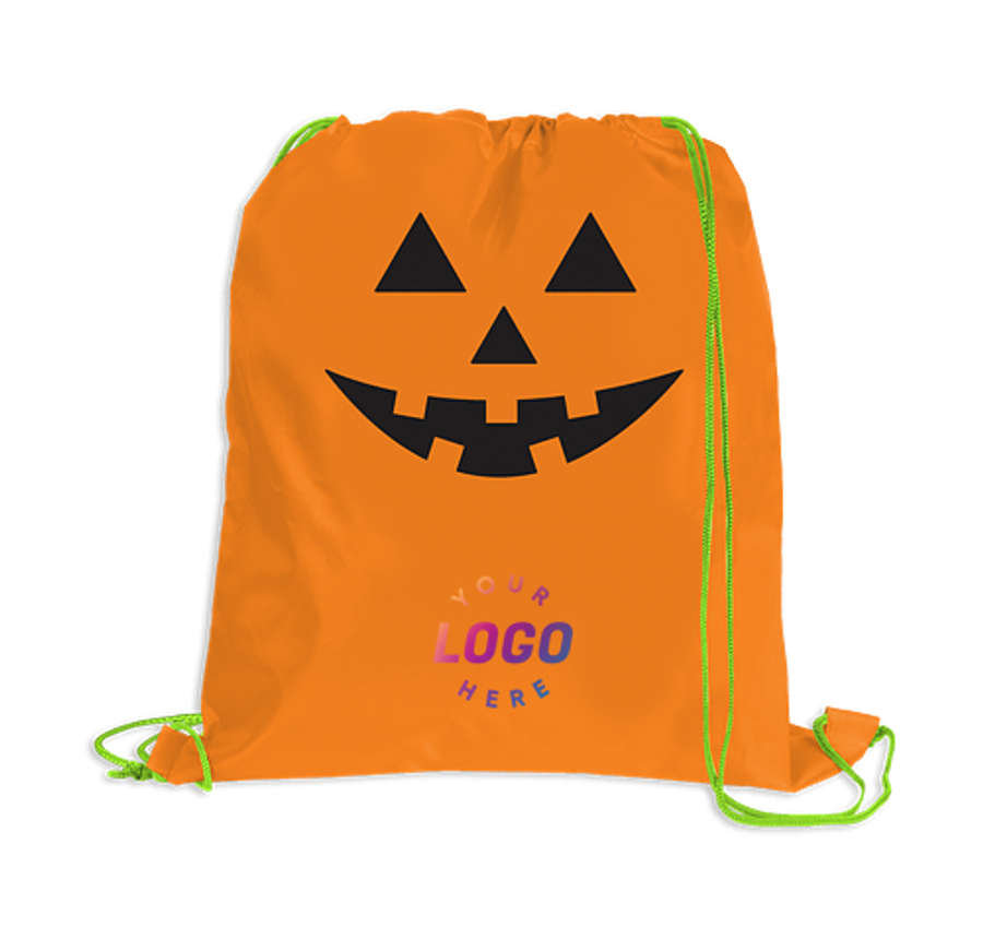 Full Color Holiday Drawstring Bag in Pumpkin