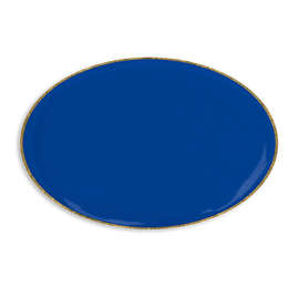 Oval Lapel Pin - Color: Royal Blue / Brass