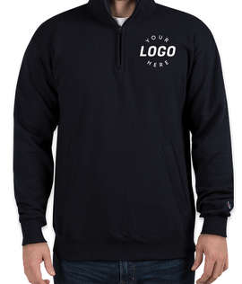 Embroidered Champion Powerblend Quarter Zip Pullover Sweatshirt