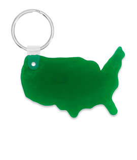 USA Shaped Keychain - Color: Translucent Green
