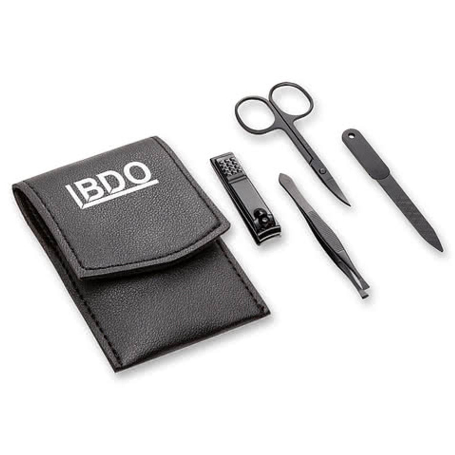 Torello 4pc Compact Personal Care Kit in Black